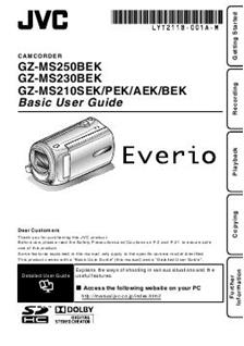 JVC GZ MS 250 manual. Camera Instructions.